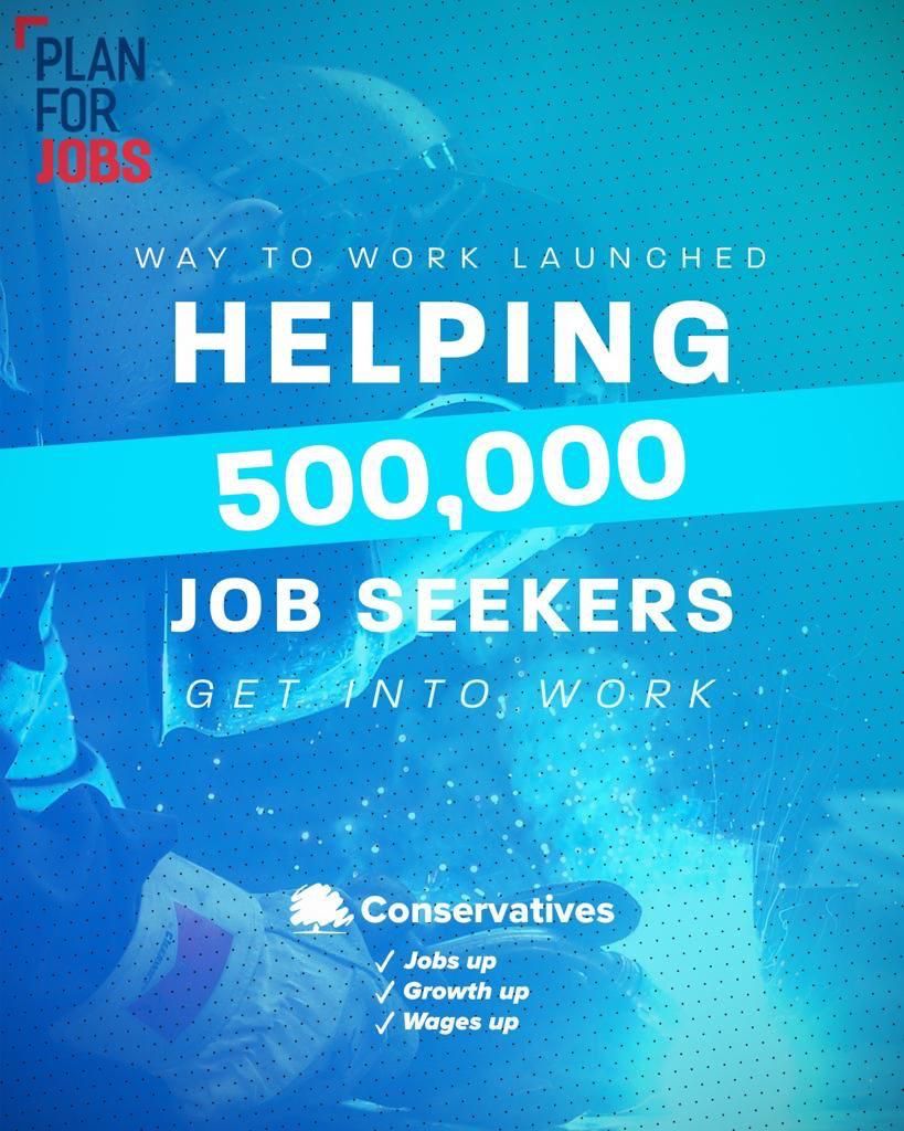 500000 jobs for benefit claimants by June James Wild MP