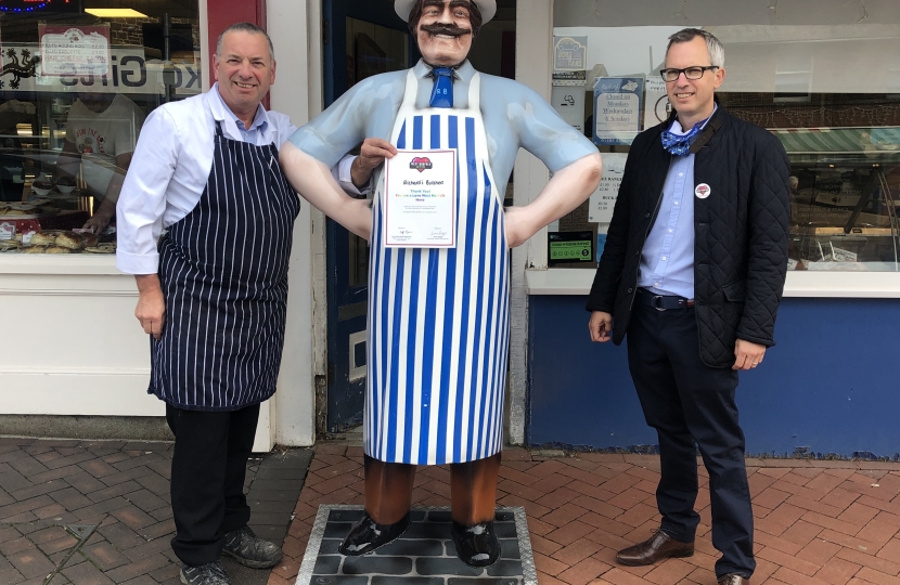 James with Richard at Richard's Butchers