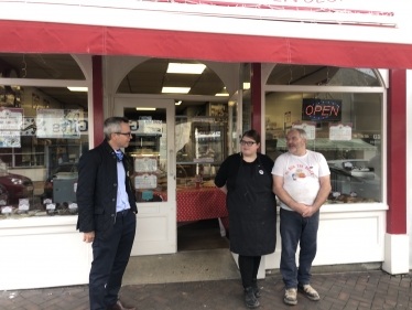 James with Sophie and Pete at Mr. Bun the Bakers