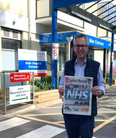 James outside QEH