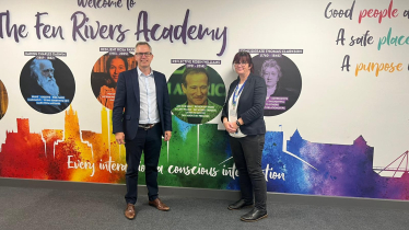 Fen Rivers, James Wild MP and Amanda Fewkes, Headteacher